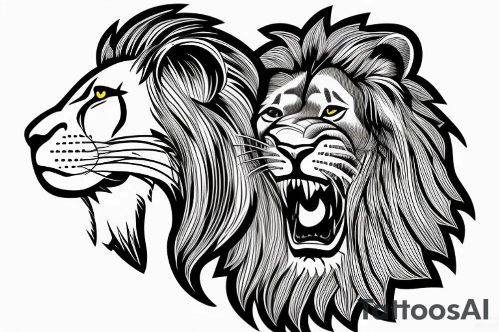 lion with a letter in it tattoo idea