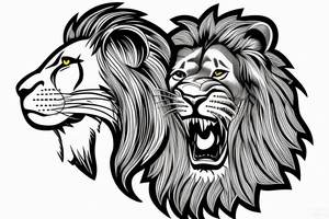 lion with a letter in it tattoo idea