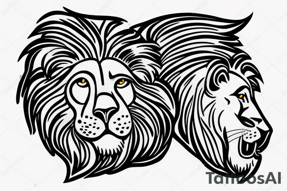 lion with a letter in it tattoo idea