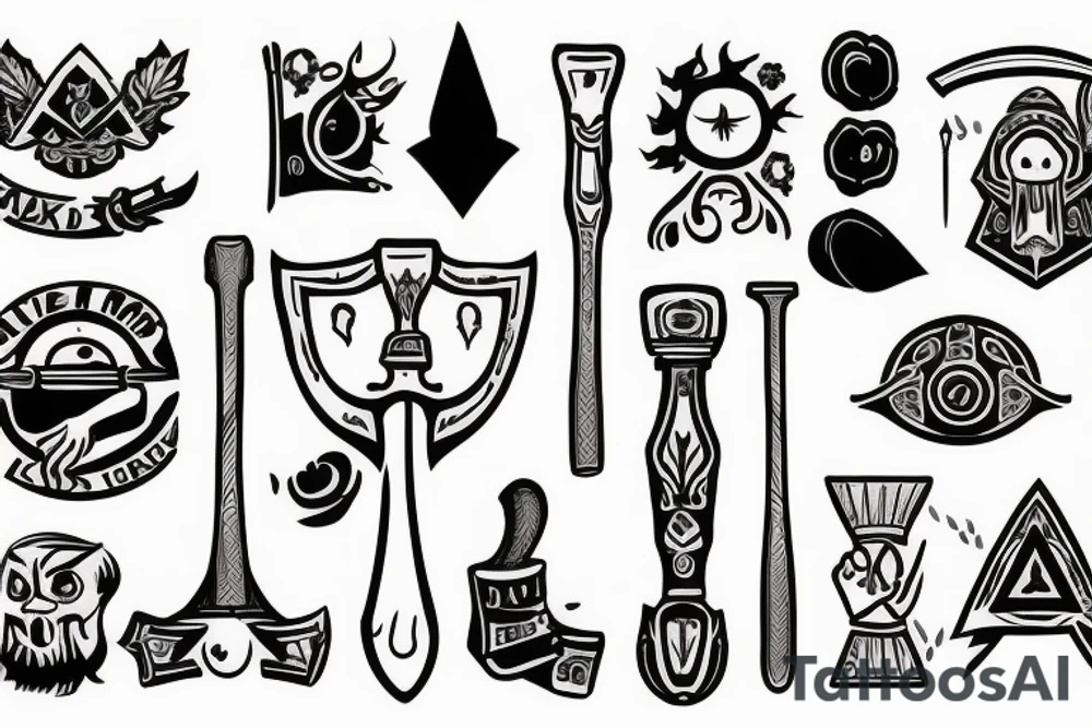 Slavic axe in hand tattoo idea