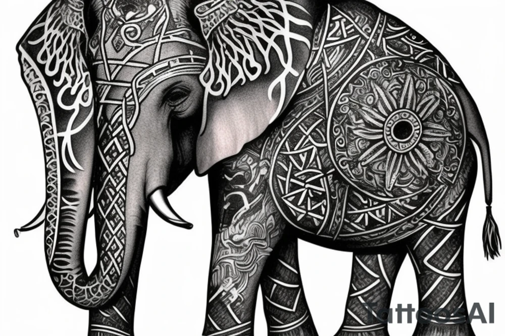 Elephant trombone Viking tattoo idea