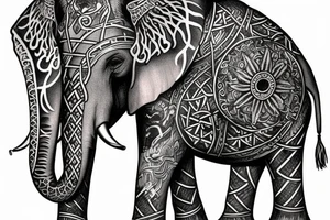 Elephant trombone Viking tattoo idea