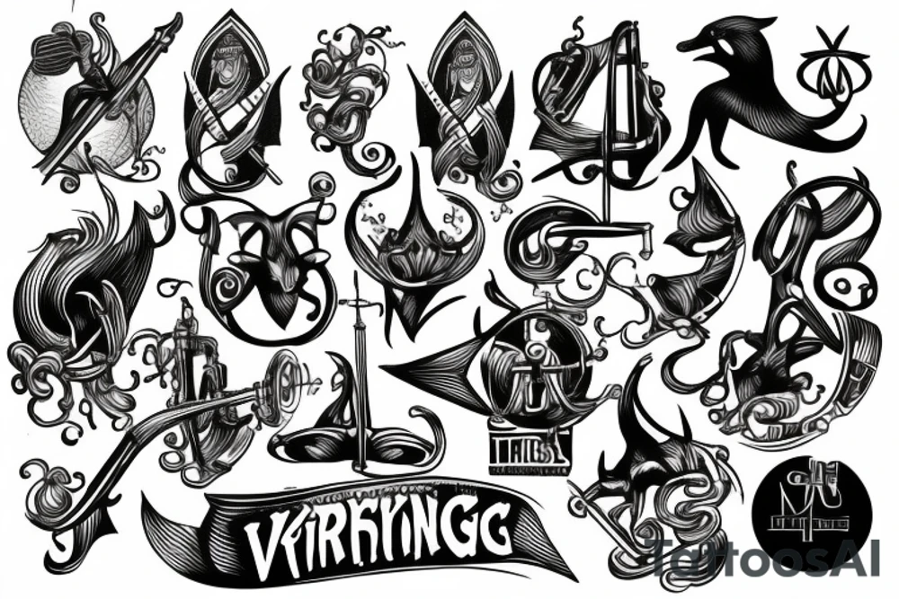 trombone Viking tattoo idea