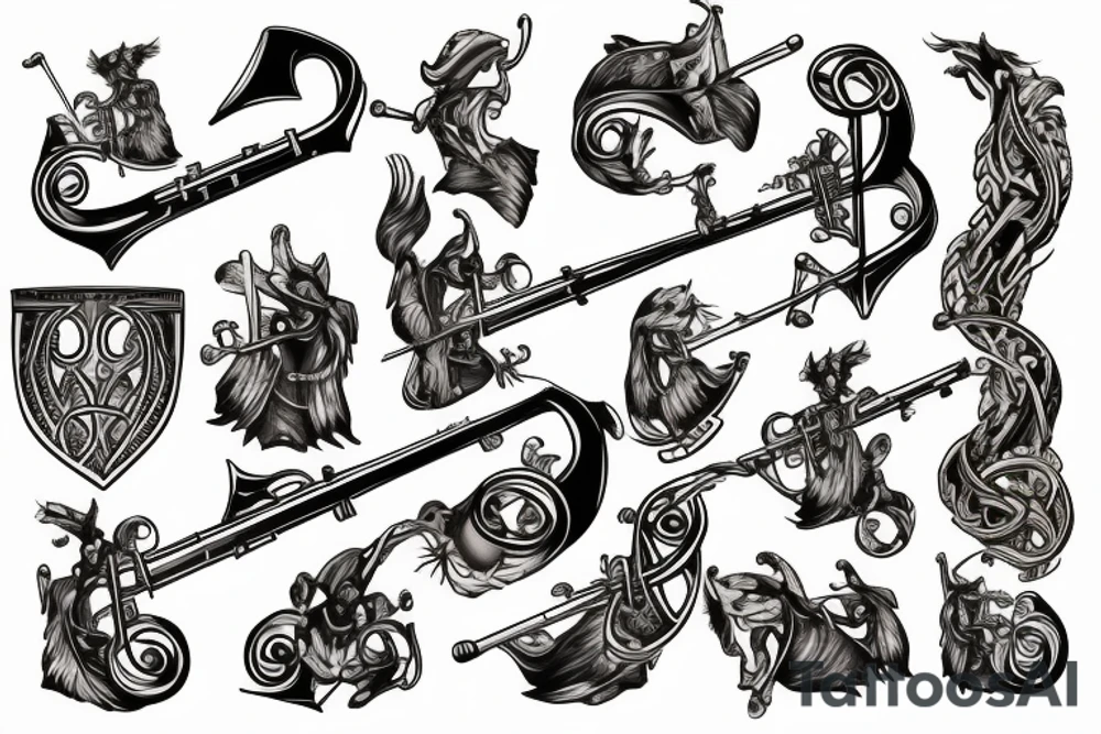 trombone Viking tattoo idea