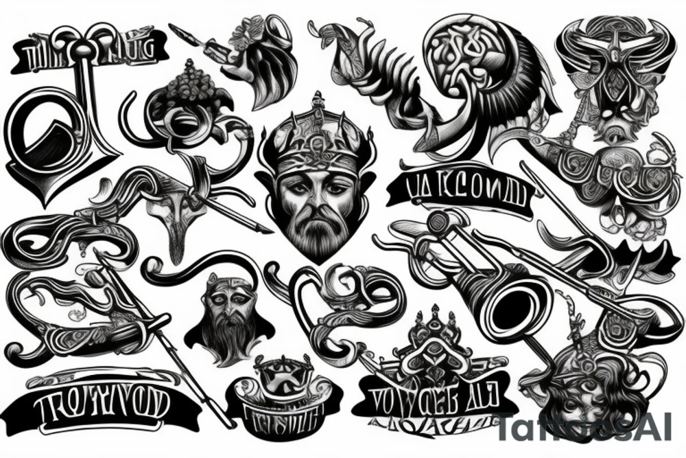 trombone Viking tattoo idea