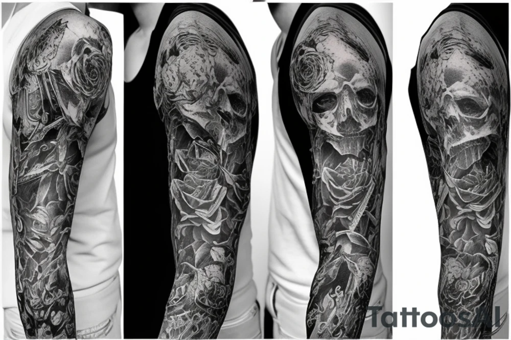 Full sleeve gothic tattoo tattoo idea