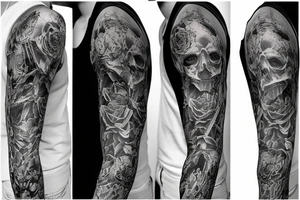 Full sleeve gothic tattoo tattoo idea