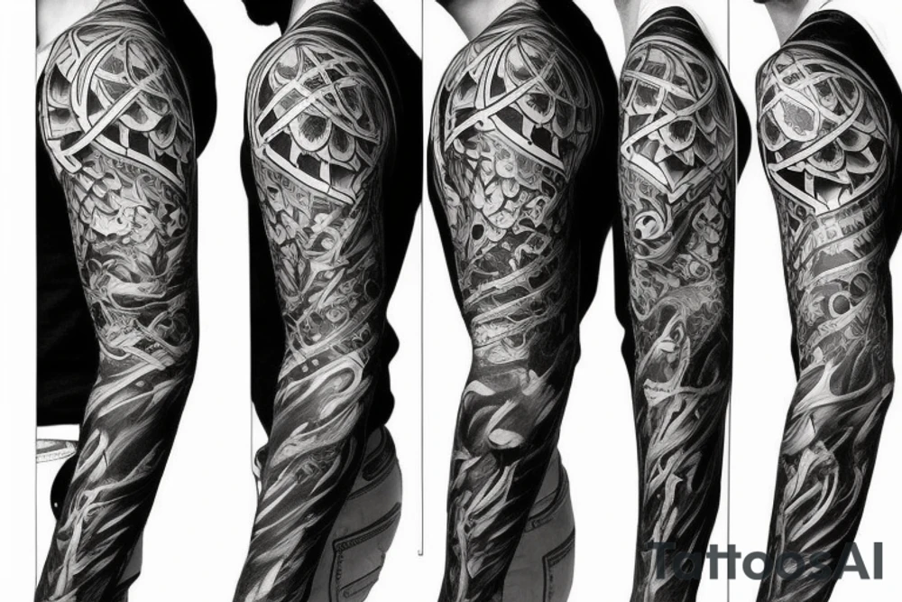 Full sleeve gothic tattoo tattoo idea