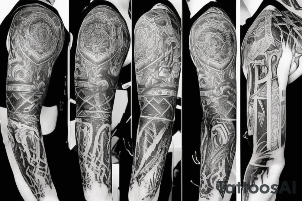 Full sleeve gothic tattoo tattoo idea