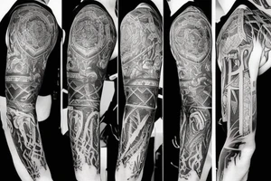 Full sleeve gothic tattoo tattoo idea