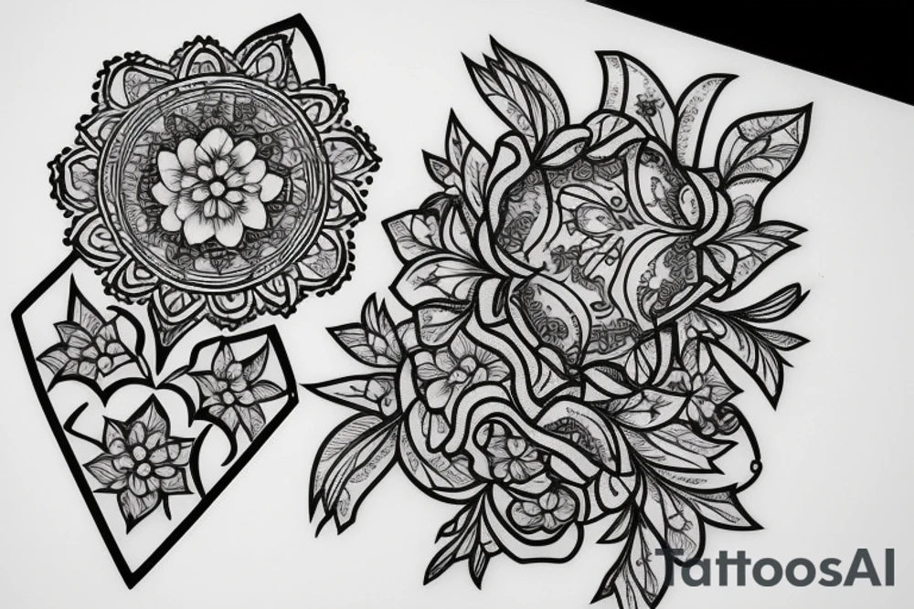 diamond and forget-me-not memorial tattoo idea