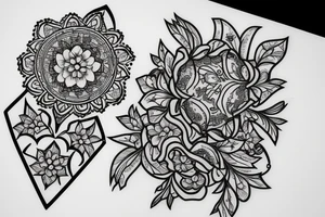 diamond and forget-me-not memorial tattoo idea