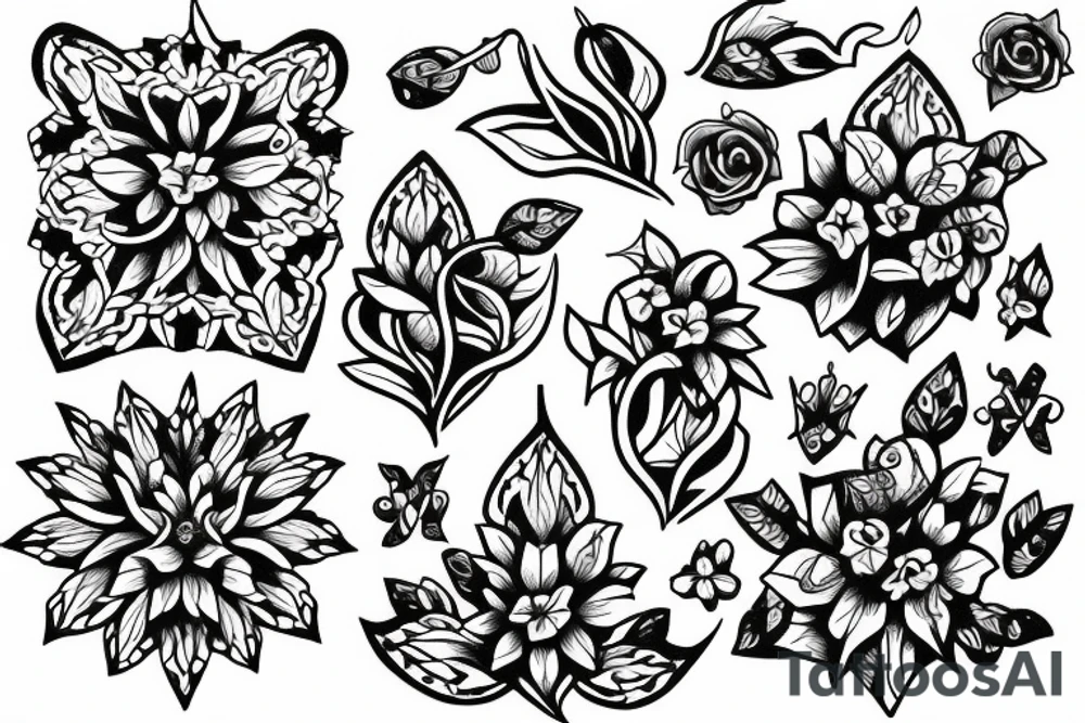 diamond and forget-me-not memorial tattoo idea