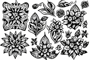 diamond and forget-me-not memorial tattoo idea