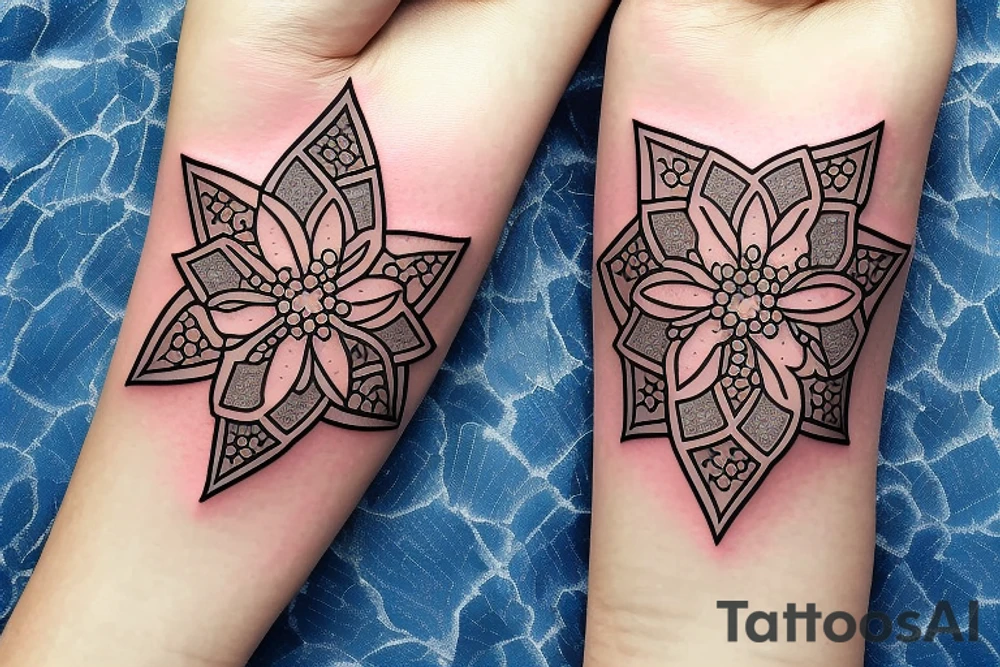 diamond with forget-me-not around it memorial tattoo idea