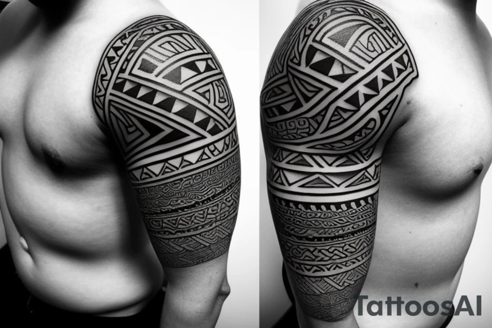 Map Outline of lake Taupo New Zealand with Maori tribal design inside tattoo idea