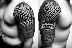 Map Outline of lake Taupo New Zealand with Maori tribal design inside tattoo idea