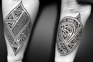 Map Outline of lake Taupo New Zealand with Maori tribal design inside tattoo idea
