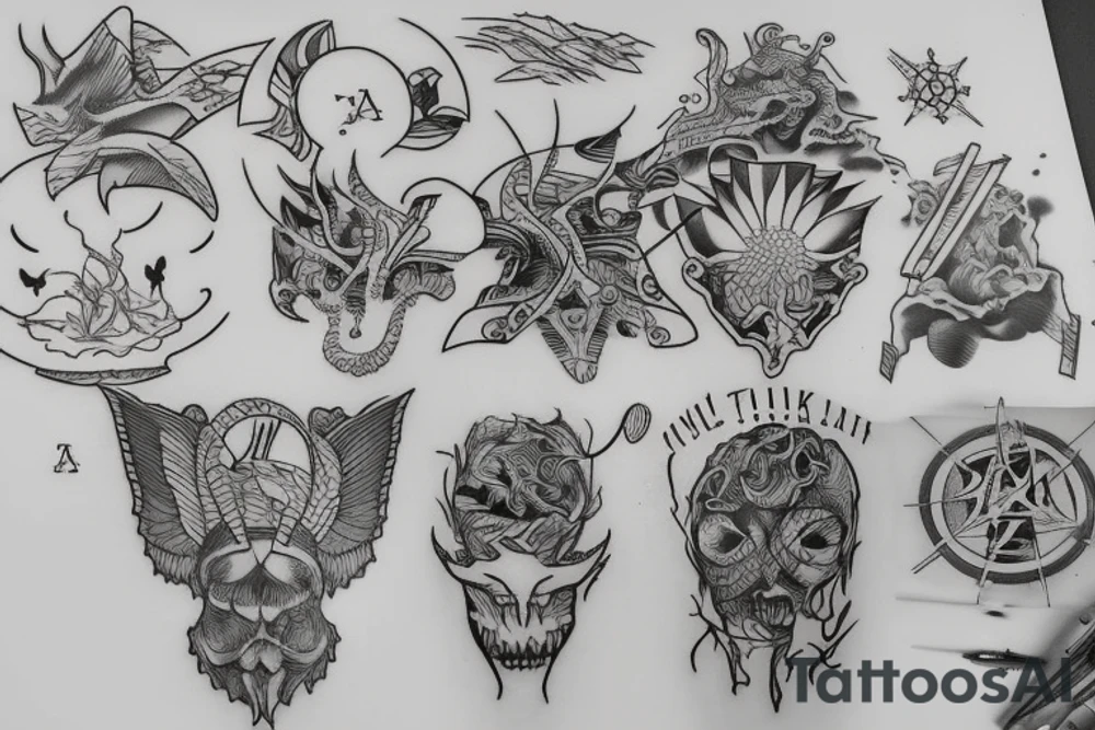 Map Outline of lake Taupo tattoo idea