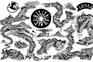 Map Outline of lake Taupo tattoo idea