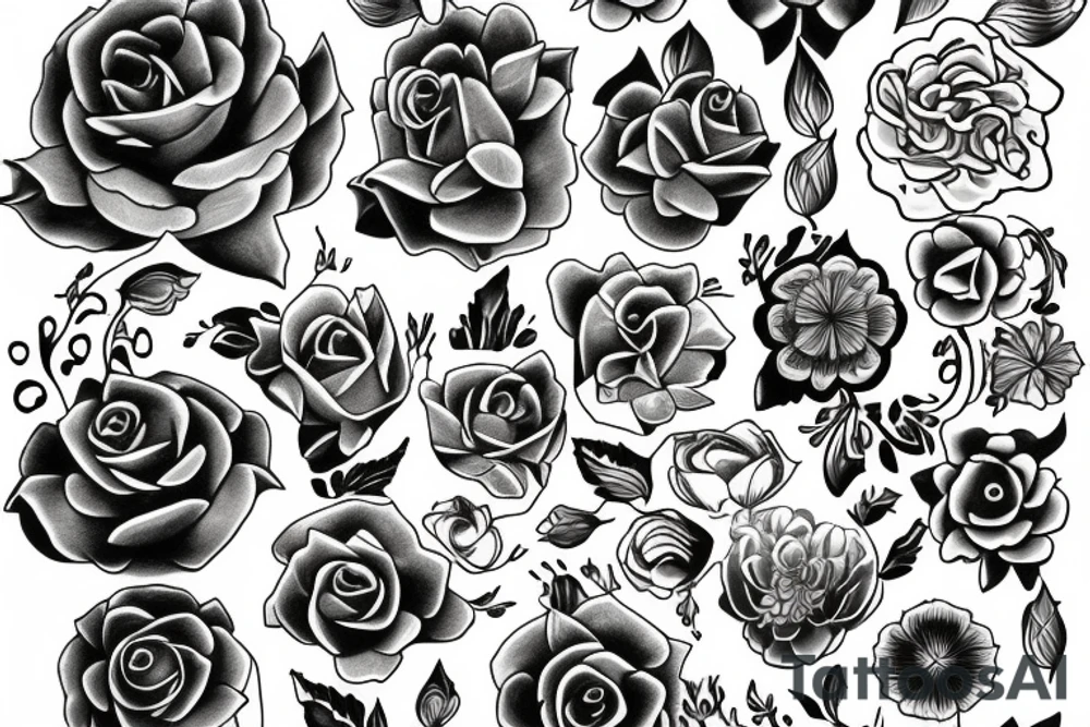 plams flowers tattoo idea