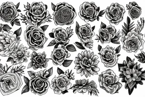 plams flowers tattoo idea
