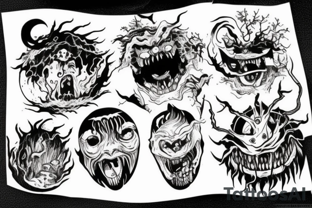 Demonic god like creature eating the planet Earth. tattoo idea Demonic god like creature eating the planet Earth. tattoo idea