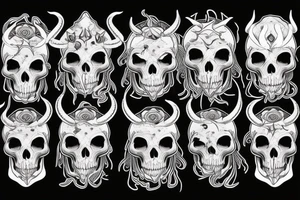 skull with horns and pistol tattoo idea