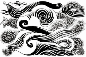 japanese wave design tattoo idea