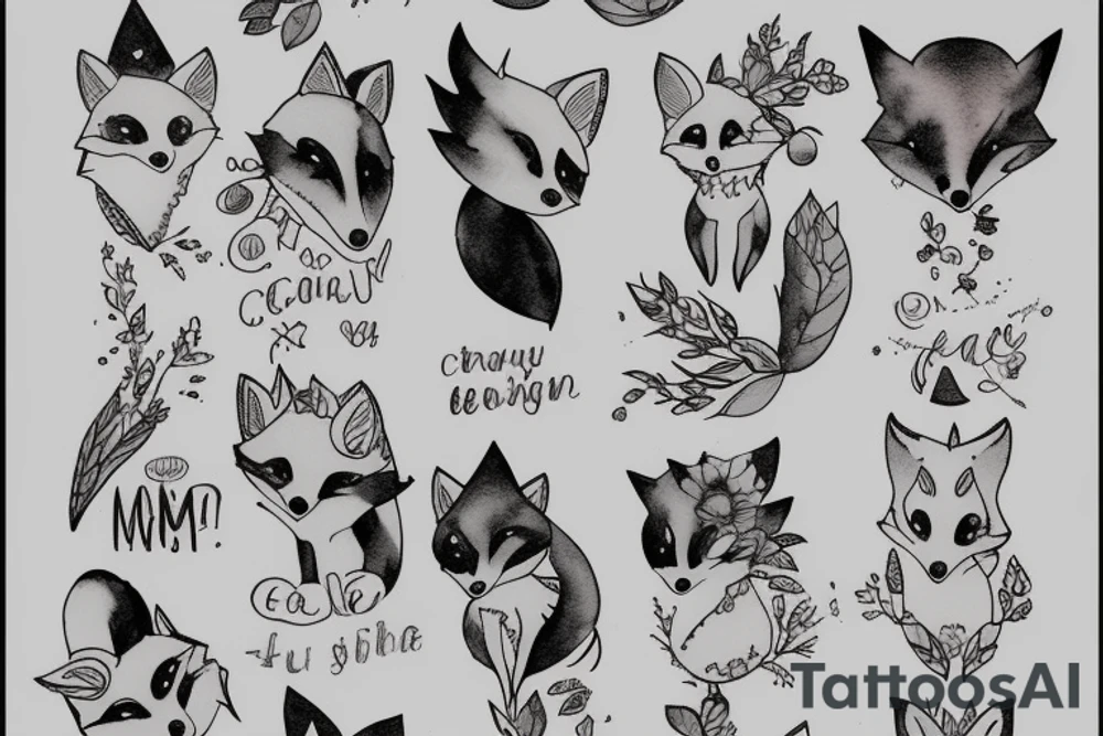 i wanna fox which represnt a straingh and also very confident but also she is a mam one tattoo idea