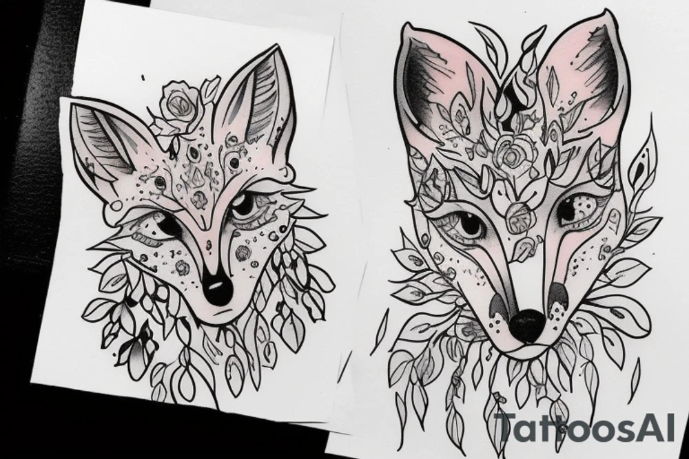 i wanna fox which represnt a straingh and also very confident but also she is a mam one tattoo idea