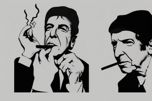 Picture of leonard cohen smoking a cigarette tattoo idea