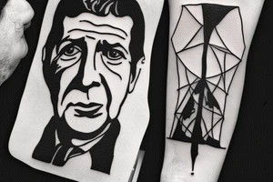 Picture of leonard cohen minimalistic tattoo idea