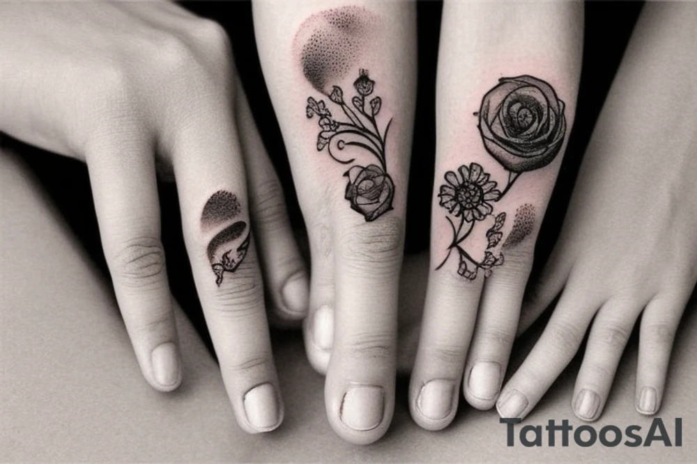 Wedding tattoo ring finger tattoo idea