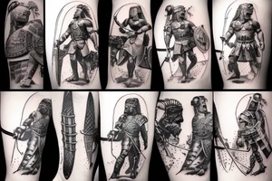 Roman warrior doing battle tattoo idea