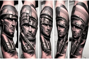 Roman warrior doing battle tattoo idea