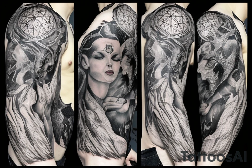 Strzelec jako postać fantasy tattoo idea