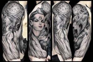 Strzelec jako postać fantasy tattoo idea