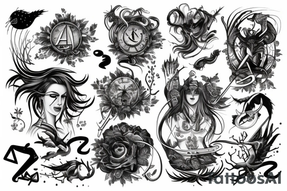 Strzelec znak zodiaku tattoo idea