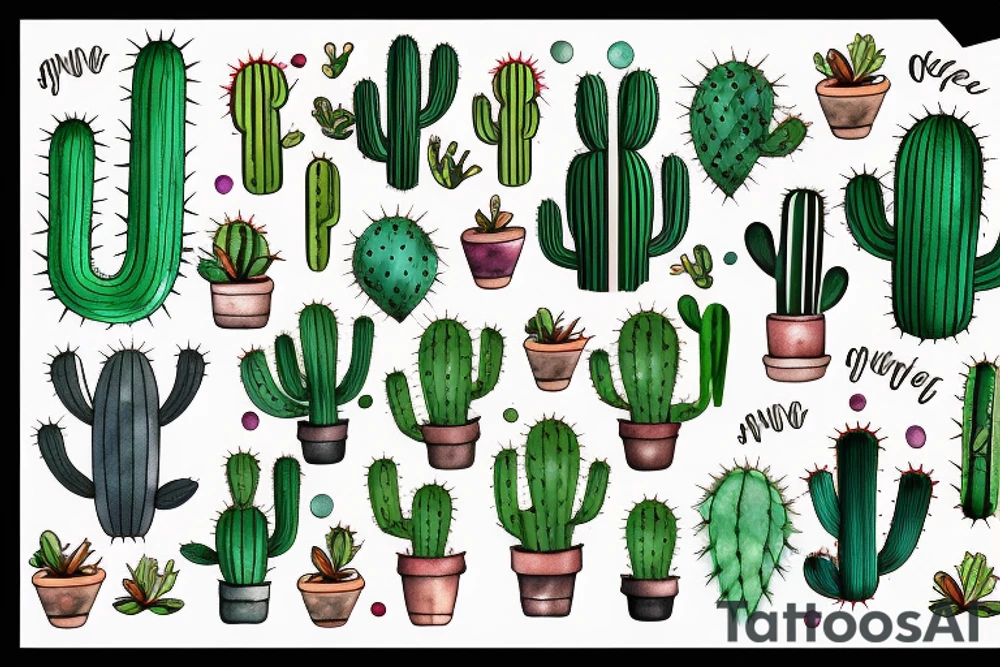 plants, cactus, tattoo idea