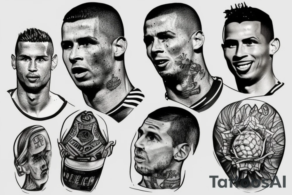 football,pich,ronaldo,messi tattoo idea
