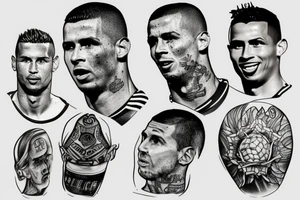 football,pich,ronaldo,messi tattoo idea