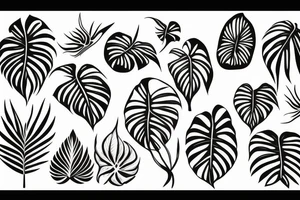 monstera plant tattoo idea