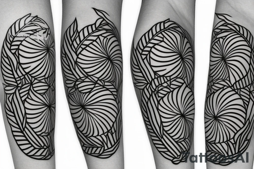 monstera plant tattoo idea