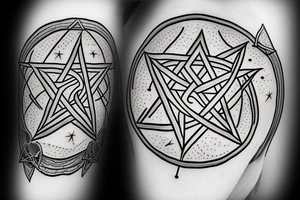Moth with pentagram tattoo idea