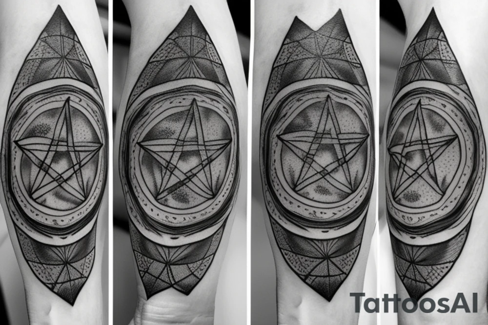 Moth with pentagram tattoo idea