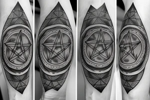 Moth with pentagram tattoo idea