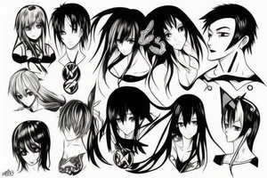 anime main characters tattoo idea