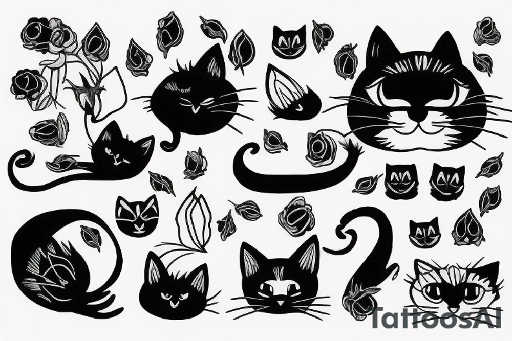 Black cat tattoo idea
