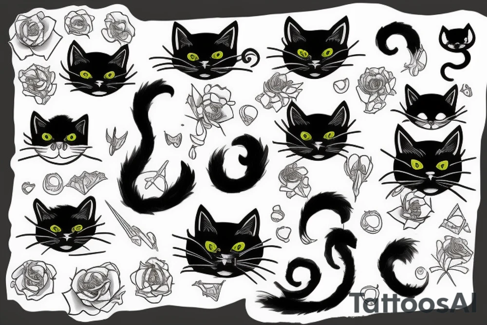 Black cat tattoo idea